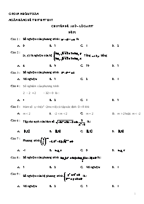 Toán - Chuyên đề Mũ  lôgarit - Đề 02